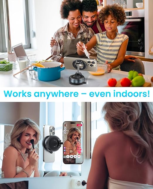 GripMax Magnetic Car Phone Mount – 360° Adjustable MagSafe Suction Holder