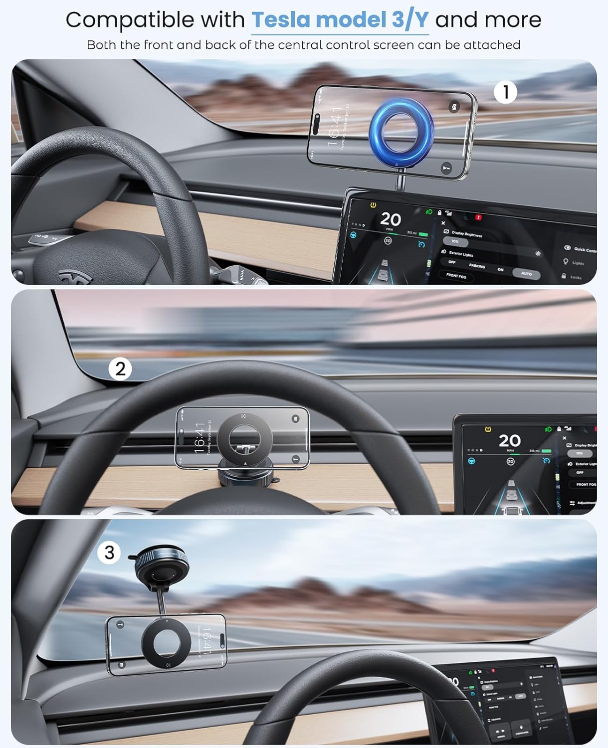 GripMax Magnetic Car Phone Mount – 360° Adjustable MagSafe Suction Holder